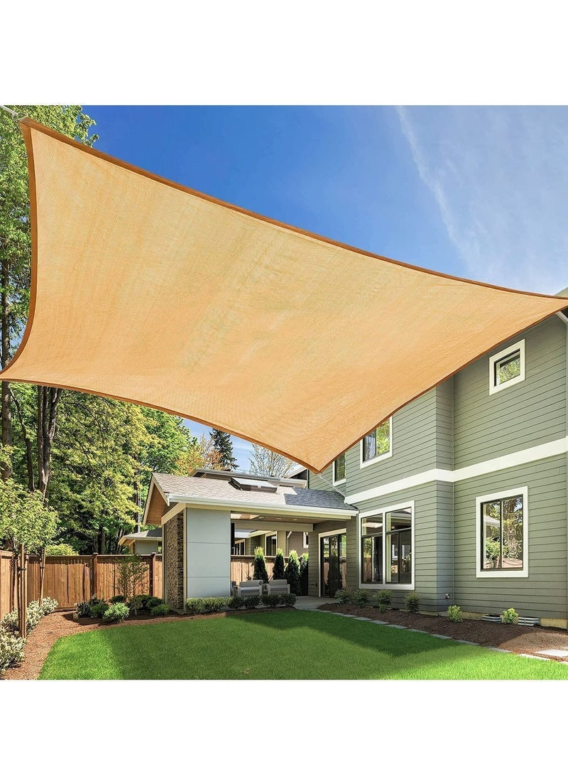 Captaintech Sun Shade Sail Rectangle Canopy for Patio Backyard Lawn Garden - Image 1