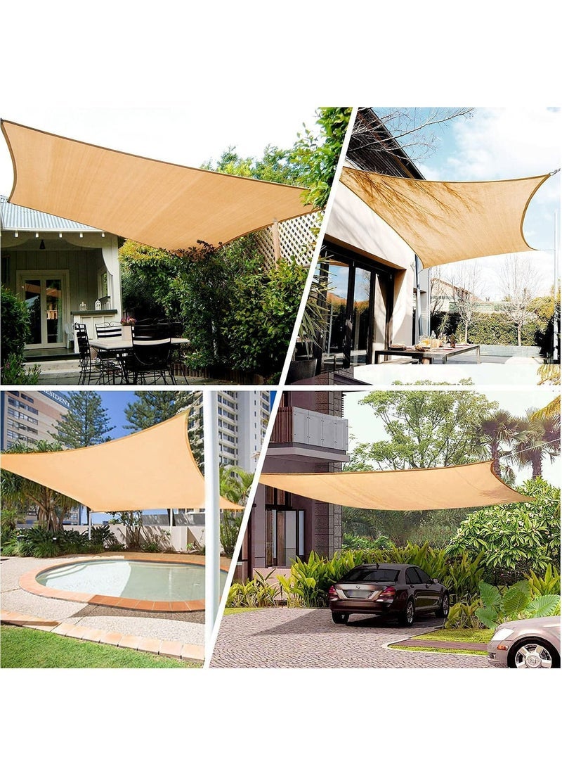 Captaintech Sun Shade Sail Rectangle Canopy for Patio Backyard Lawn Garden - Image 5
