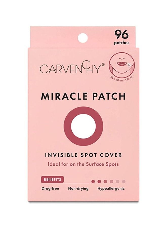 Miracle Invisible Spot Cover - لاصقات هيدروكولويد لعلاج حب الشباب والبثور للوجه، لاصقات امتصاص البثور والبقع، علاج البقع الناتجة عن البثور للعناية بالبشرة، (96 قطعة)