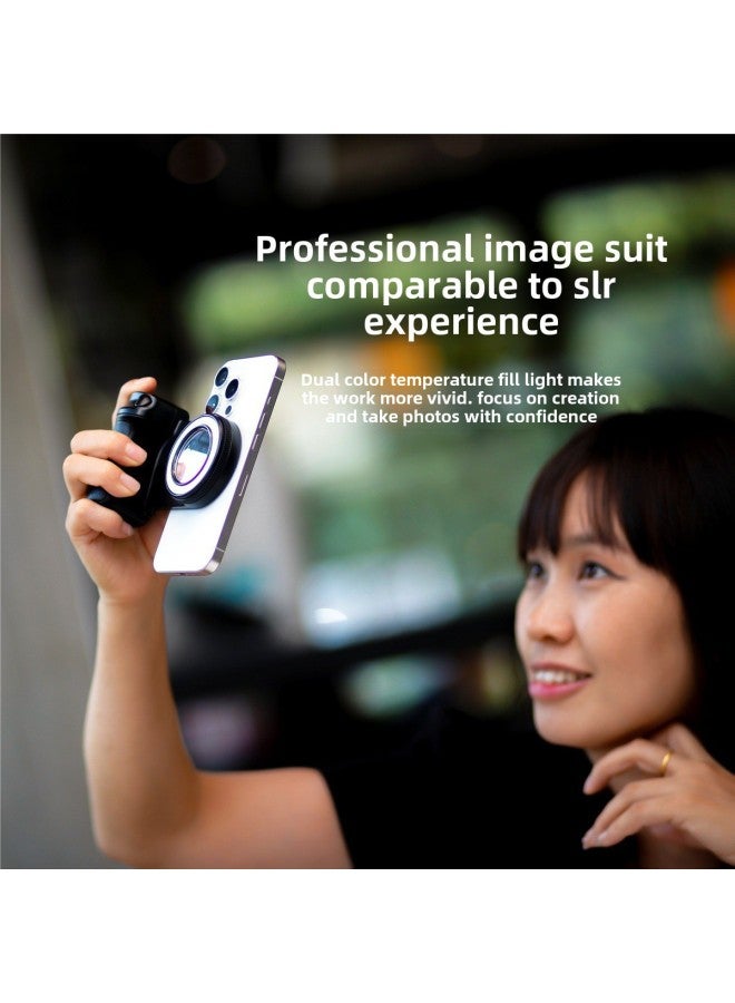 Mobile Phone Bluetooth Magnetic Suction Assistant Portable Wireless Remote Control Stabilizer Camera Handle Photography Magsafe Bracket-Color:Bbc-9 Black  - Image 3