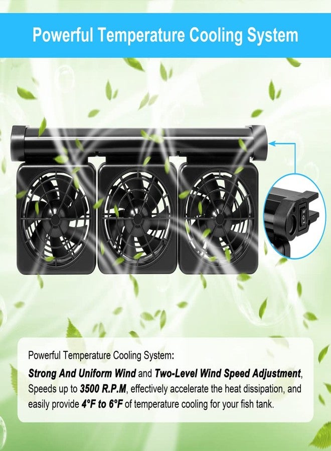 DaToo 3 Fans Aquarium Chiller Fish Tank Fan Aquarium Cooling Fan, 1 Yr Warranty - Image 3