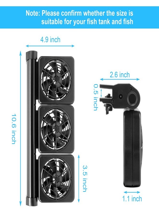 DaToo 3 Fans Aquarium Chiller Fish Tank Fan Aquarium Cooling Fan, 1 Yr Warranty - Image 2