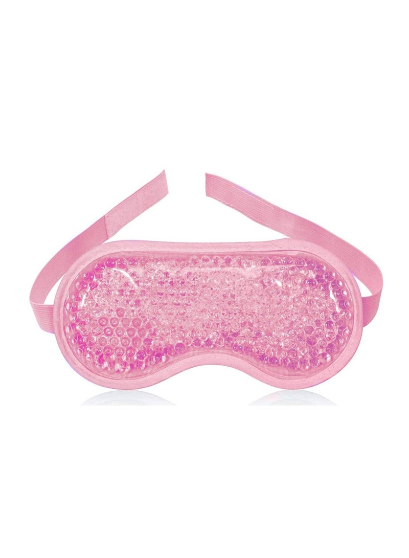 Gel Eye Mask Cold Pack Ice Eye Mask Puffy Eyes Dark Circles - Cooling Eye Mask Headaches Migraine and Sinus Pain - Eye Therapy Heat Mask Gel Beads - Stress Pain Relief Hot Eye Mask Puffiness - Image 1