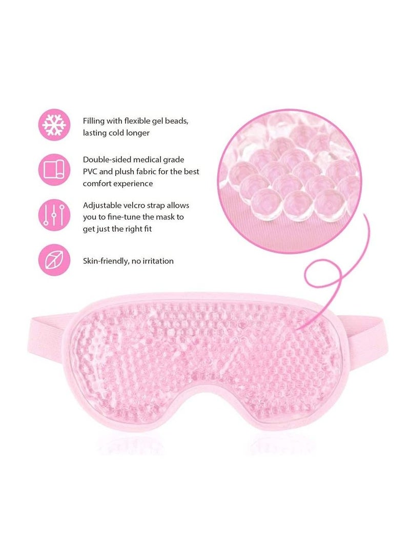 Gel Eye Mask Cold Pack Ice Eye Mask Puffy Eyes Dark Circles - Cooling Eye Mask Headaches Migraine and Sinus Pain - Eye Therapy Heat Mask Gel Beads - Stress Pain Relief Hot Eye Mask Puffiness - Image 2
