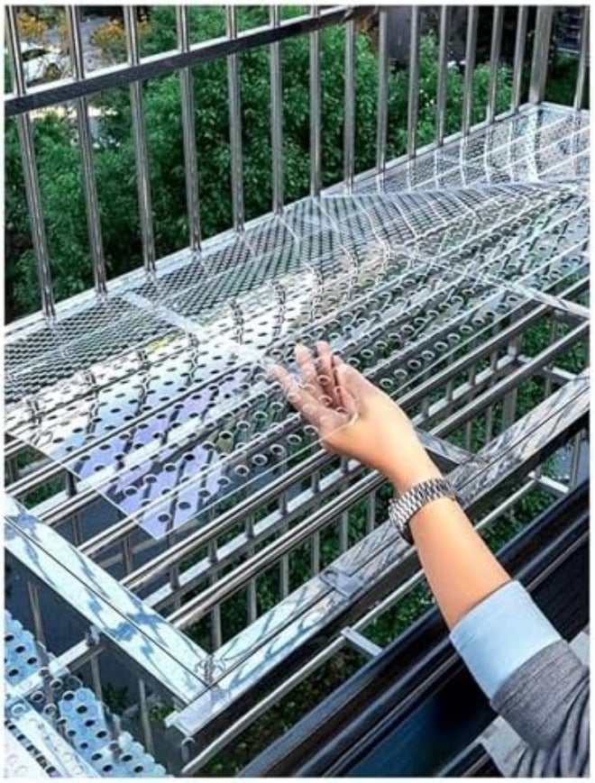 Transparent Perforated Plastic Sheet, 10mm Hole PC Mesh Screen for Decorative Use, Windowsill Guardrail & Flower Stand, 60x300cm Durable & Versatile Mesh Panel - Image 1