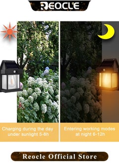 REOCLE Solar Wall Lights Wall Lamp Tri-Mode Motion Sensor with Brightness Setting Waterproof Solar Motion Lights for Outside Fence & Yard & Garage  - Image 3