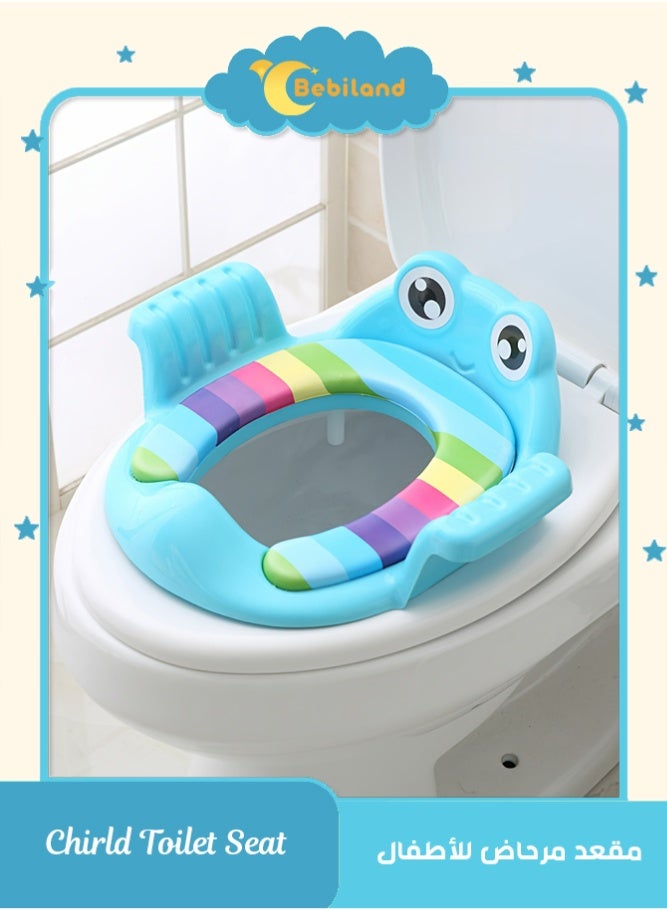 Bebiland 1-Piece Potty Training Seat, PP Toddler Toilet Cushion for Kids, Non-Slip Portable Training Ring for Baby Girls Boys, Blue - Image 1