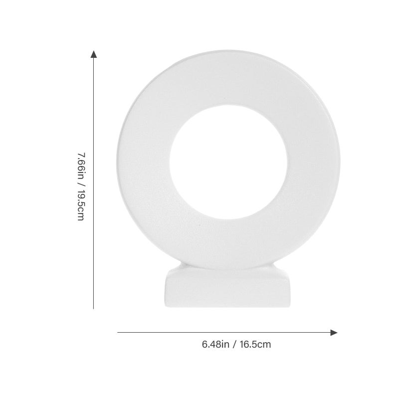 Ceramic Hydroponic Vase White Small Circle Tabletop Decor for Home Office - Image 3