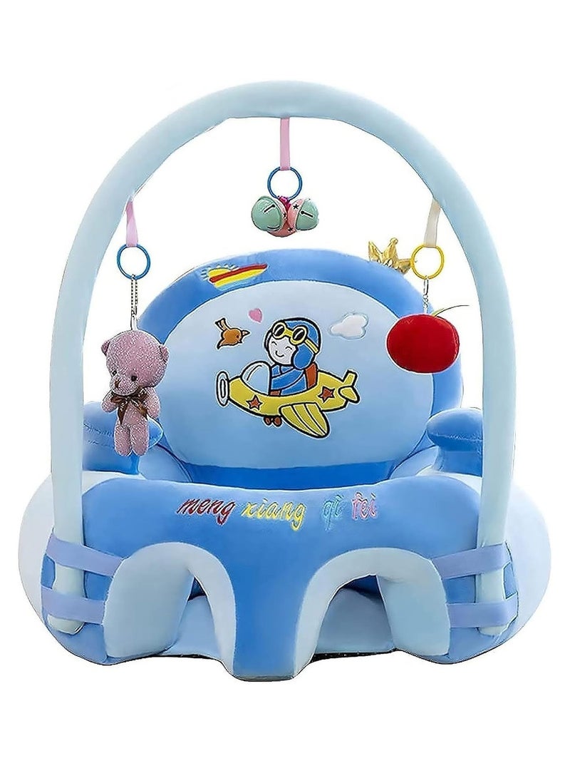 مس تيارا كرسي تعليم الجلوس للأطفال مع رف ألعاب، مقعد مخملي لدعم الجلوس في غرفة الأطفال، وسادة ناعمة ومريحة، مقاعد أرضية للأطفال، كرسي بذراعين غير قابل للانزلاق، تصميم حيوانات كرتونية، هدية للأطفال الأولاد والبنات - Image 3