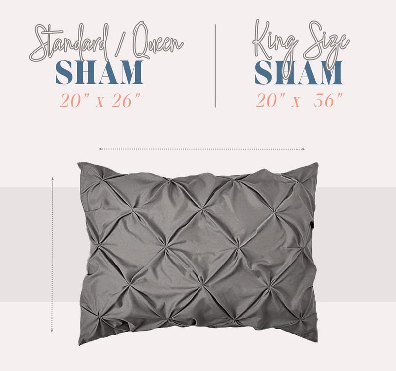 Elegant Comfort Elegant Comfort 2-Pack Sham Set Pinch Pleat Design  1500 Premium Hotel Quality Microfiber  Stylish Design-Easy Care  Wrinkle and Stain Resistant  2-Piece Sham Set  Pleated King  Linen  - Image 2