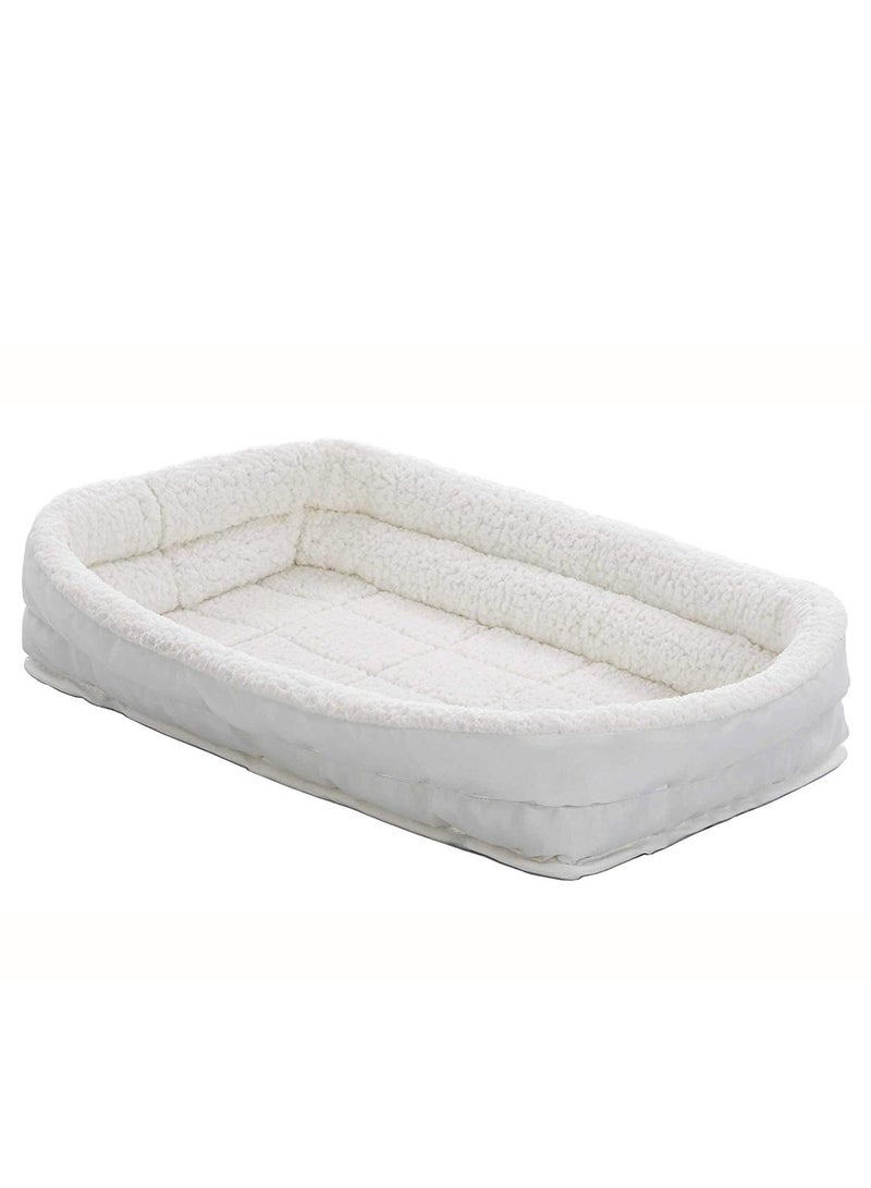 Midwest QuietTime Deluxe Fleece Double Bolster Crate Bed, 42"L x 28"W