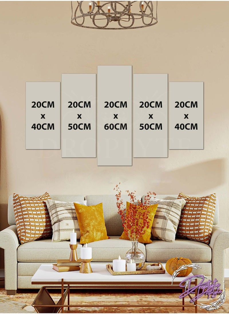 Droplyte 5 Piece Road through the Forest Painting Decorative Wall Art Wall Decor Card Board MDF Home Decor for Living Room, Drawing Room, Office Room and Bedroom 100CM x 60CM  - Image 3