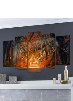 Droplyte 5 Piece Road through the Forest Painting Decorative Wall Art Wall Decor Card Board MDF Home Decor for Living Room, Drawing Room, Office Room and Bedroom 100CM x 60CM  - Image 2