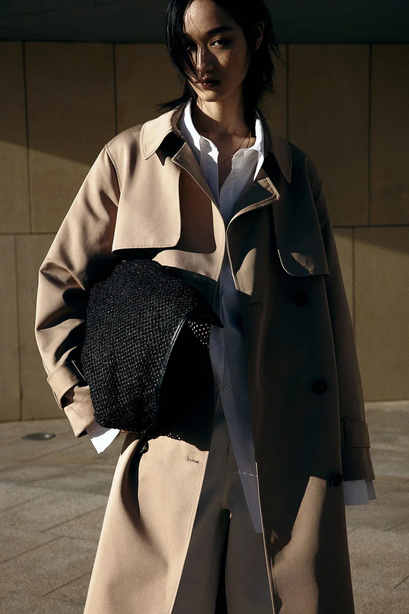 H&M Double-breasted twill trench coat