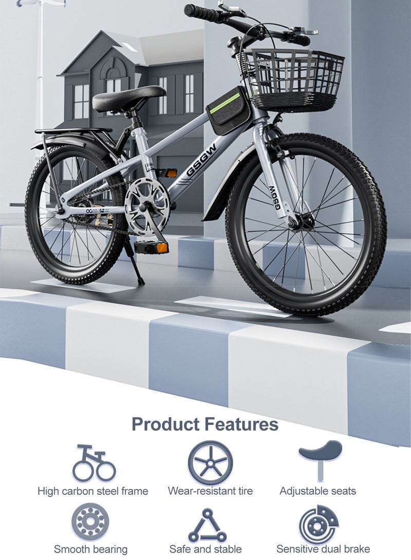 HELLO BABY دراجة أطفال 20-24 بوصة فرامل قرص مزدوجة ممتصة للصدمات دراجة جبلية ابتدائية، للأولاد والبنات - Image 3