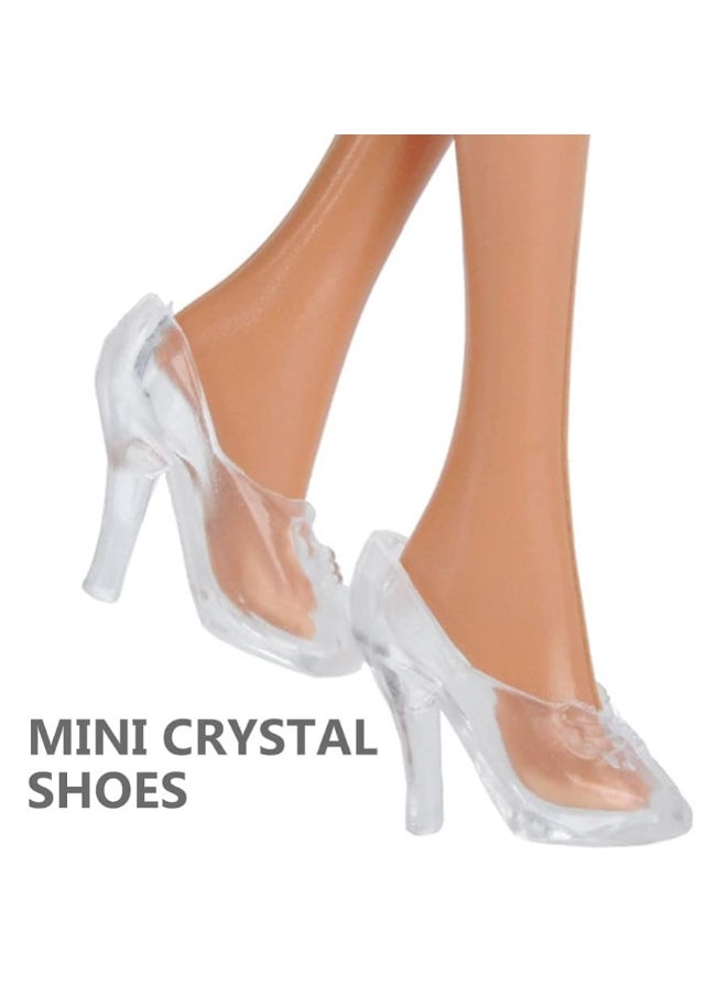 TOYANDONA - TOYANDONA 30 Pairs Doll Shoes Fashion Doll High Heels Shoes Miniature Doll Shoes Mini Doll Costume Accessories for Girls Dollhouse Crafts  Clear - Image 1