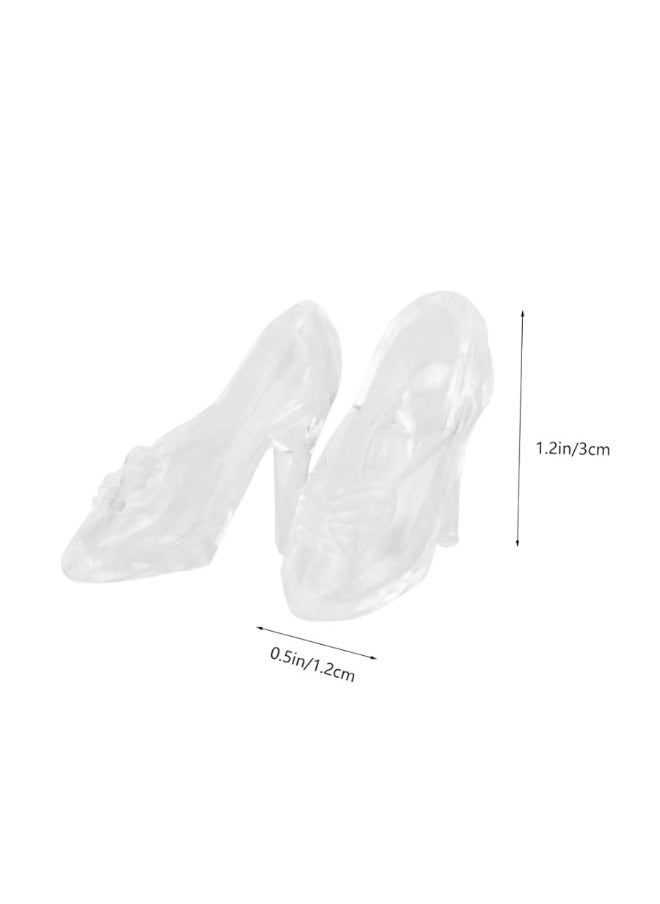 TOYANDONA - TOYANDONA 30 Pairs Doll Shoes Fashion Doll High Heels Shoes Miniature Doll Shoes Mini Doll Costume Accessories for Girls Dollhouse Crafts  Clear - Image 1