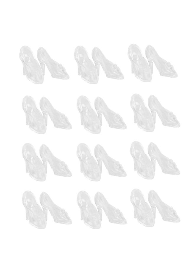 TOYANDONA - TOYANDONA 30 Pairs Doll Shoes Fashion Doll High Heels Shoes Miniature Doll Shoes Mini Doll Costume Accessories for Girls Dollhouse Crafts  Clear - Image 1
