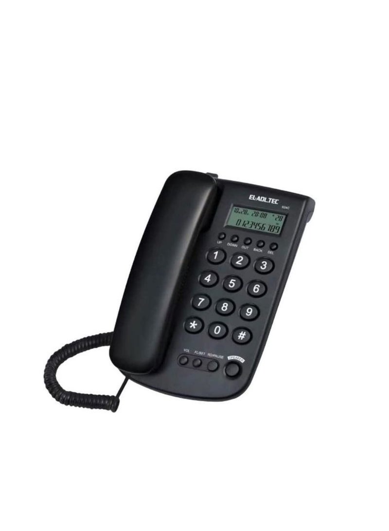 تليفون ارضي { سلكي } من العدل { اظهار رقم المتصل } EL-ADL.TEC: 924C (اسود)