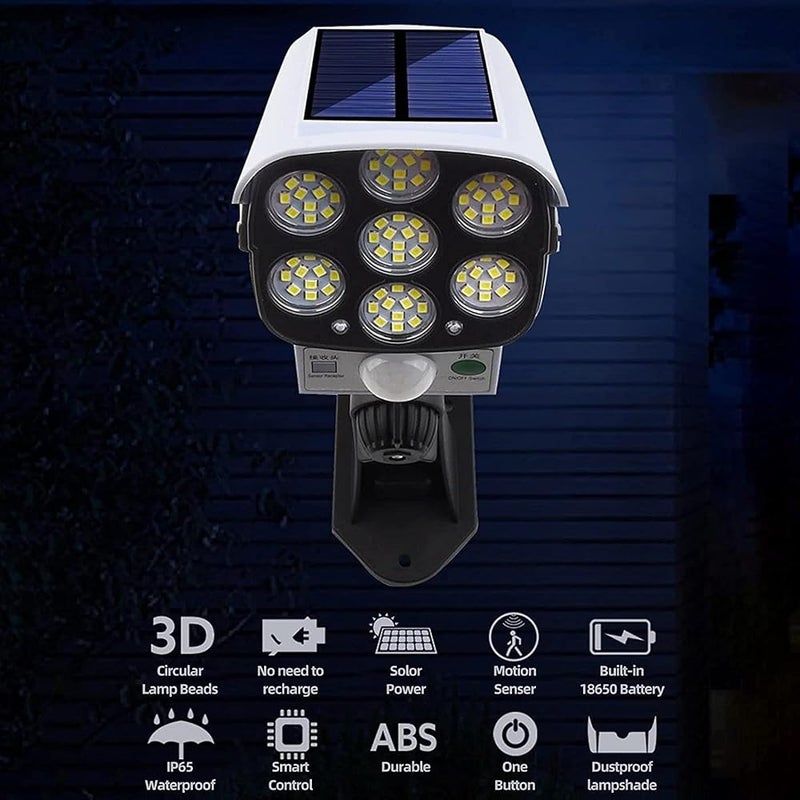Spaceshoop Solar Waterproof Wireless Flood Light With Remote Control Security Simulation Dummy Camera Wall Lamp - Image 5