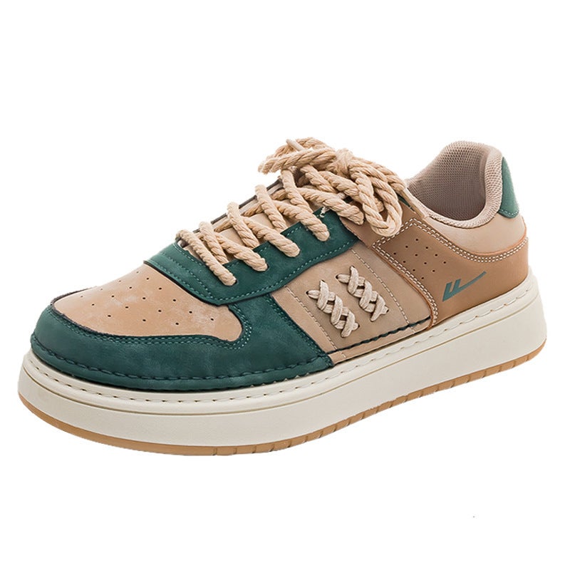 New Design Thick-Soled Sneakers, Simple and Versatile, High-End Casual Shoes, Unisex, Color-Blocked, Breathable Couple Shoes - Image 1