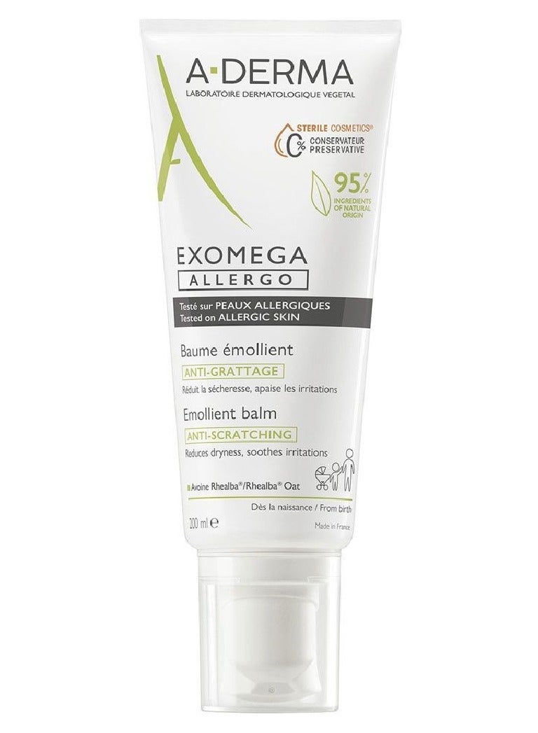 ADERMA A Derma Exomega Allergo Emollient Balm 200ml  - Image 1