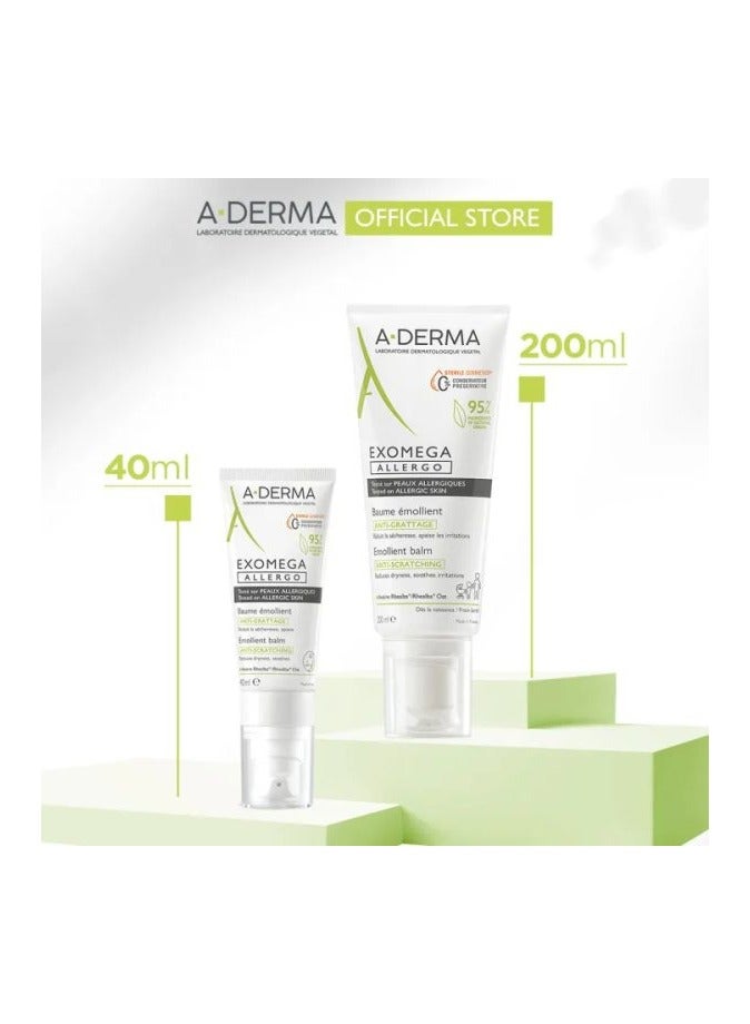 ADERMA A Derma Exomega Allergo Emollient Balm 200ml  - Image 3