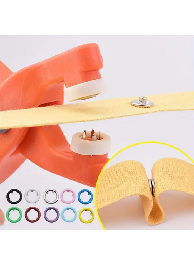 50 مجموعة أزرار ضغط ملونة مع كماشة يدوية لحرف خياطة الملابس - Image 2