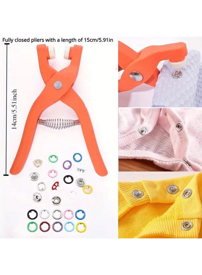 50 مجموعة أزرار ضغط ملونة مع كماشة يدوية لحرف خياطة الملابس - Image 4