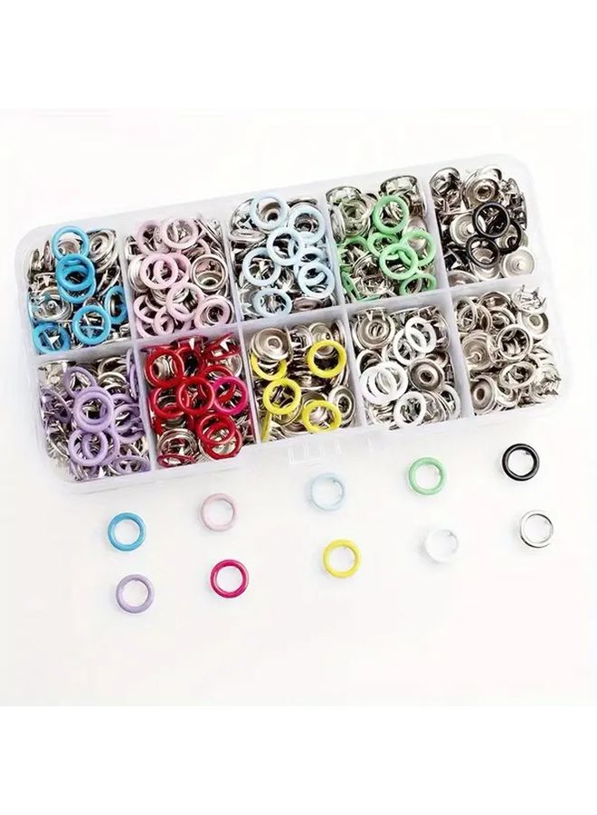 50 مجموعة أزرار ضغط ملونة مع كماشة يدوية لحرف خياطة الملابس - Image 5