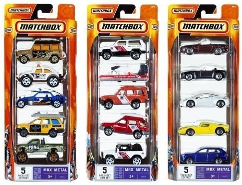 Matchbox Set of 15 Toy Cars and Trucks with 3 Themed 5Packs of 164 Scale DieCast Vehicles Styles Will Vary Bundle - Image 1