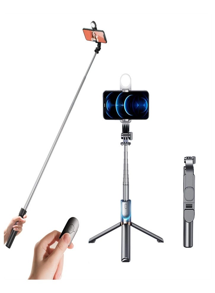 4.3 Inch Retractable Phone Tripod and Camera Mount, Selfie Artifact with Bluetooth Remote Control - Image 1