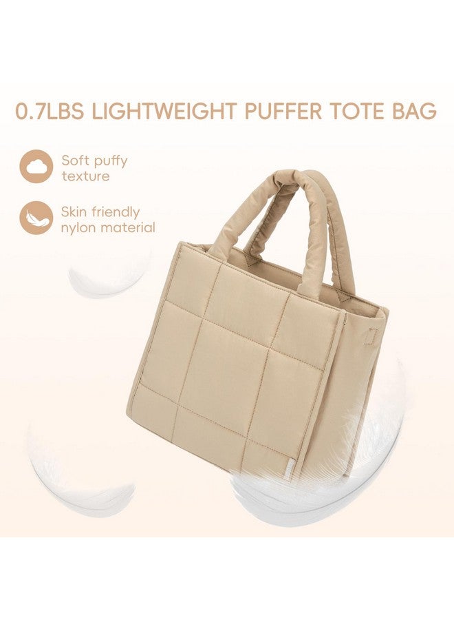 CLUCI Puffer Tote Bag for Women, Quilted Puffy Handbag, Lightweight Travel Crossbody Bag, Shoulder Purses for Shop Work Gym - Image 2