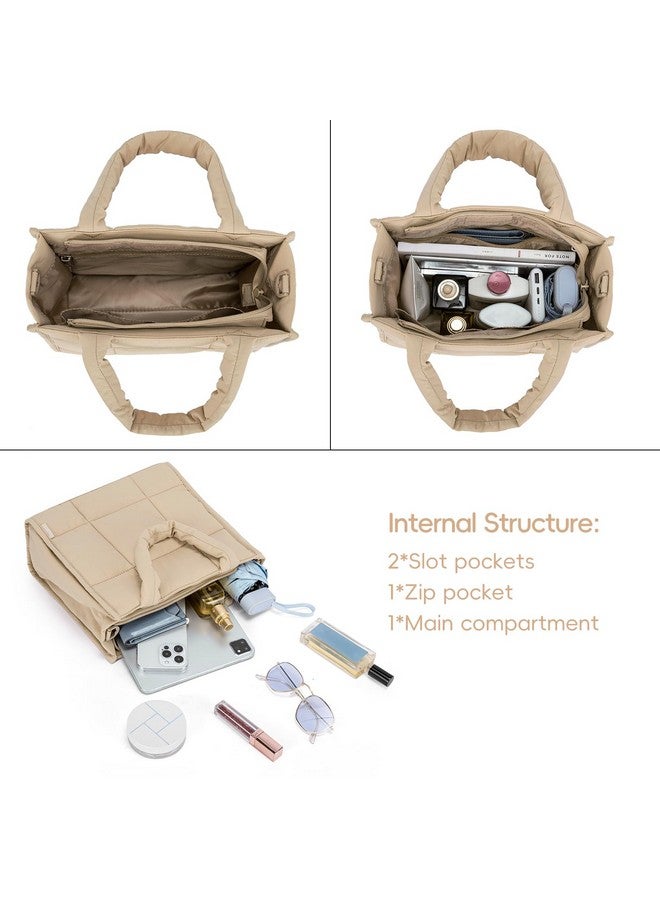 CLUCI Puffer Tote Bag for Women, Quilted Puffy Handbag, Lightweight Travel Crossbody Bag, Shoulder Purses for Shop Work Gym - Image 4