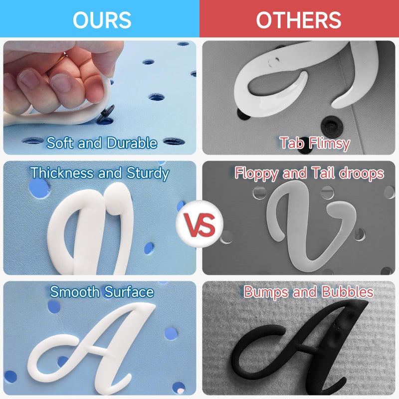 Yonuni Letter Charms for Bogg Bag Accessories,Cute Alphabet Lettering Accessories Charms Compatible with Bogg Bag Original All Models and Simple Southern Totes,Rubber Beach Bag Accessories - Image 2