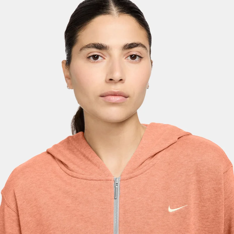 Nike Peach Women's Sportswear Chill Terry Full-Zip Hoodie for Women | Best Price UAE