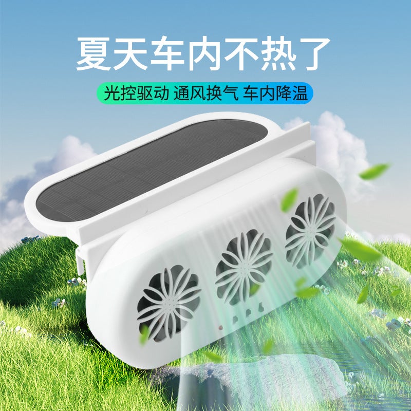 Solar Powered Car Exhaust Fan with USB - Image 3