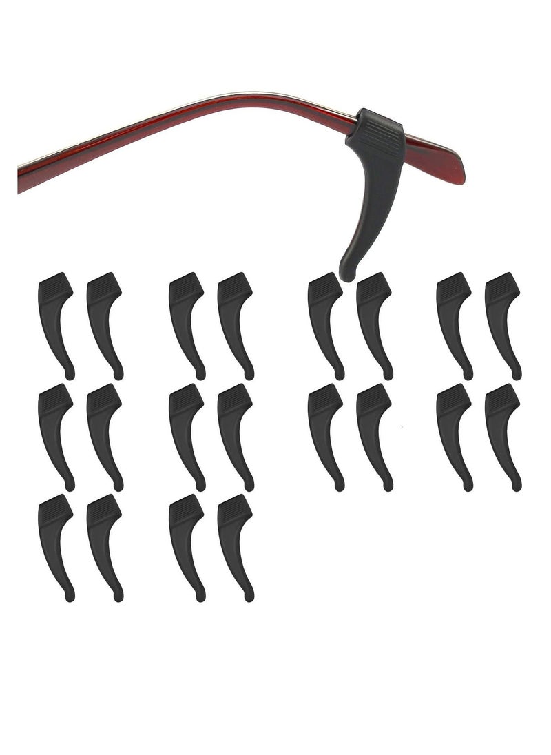 NIBEMINENT Anti-Slip Eyeglass Ear Grips Hook Comfortable,Eyeglasses Retainers,Silicone Elastic Eyeglasses Temple,For Eyewear Sunglasses Spectacles Glasses,Sports 10 Pairs (Black)  - Image 1