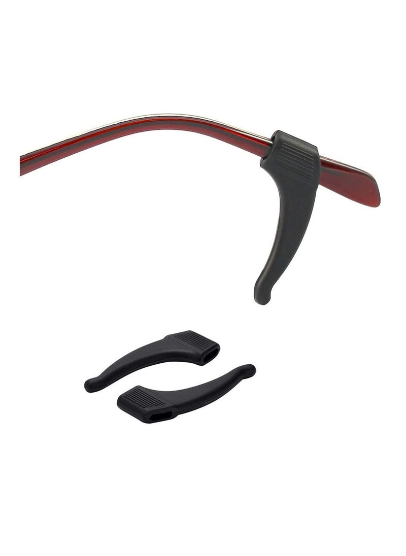 NIBEMINENT Anti-Slip Eyeglass Ear Grips Hook Comfortable,Eyeglasses Retainers,Silicone Elastic Eyeglasses Temple,For Eyewear Sunglasses Spectacles Glasses,Sports 10 Pairs (Black)  - Image 3