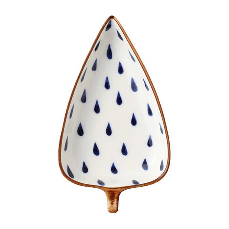 Hand Painted Ceramic Leaf Shaped Side Dish Plate Snack Appetizer Serving - Image 2