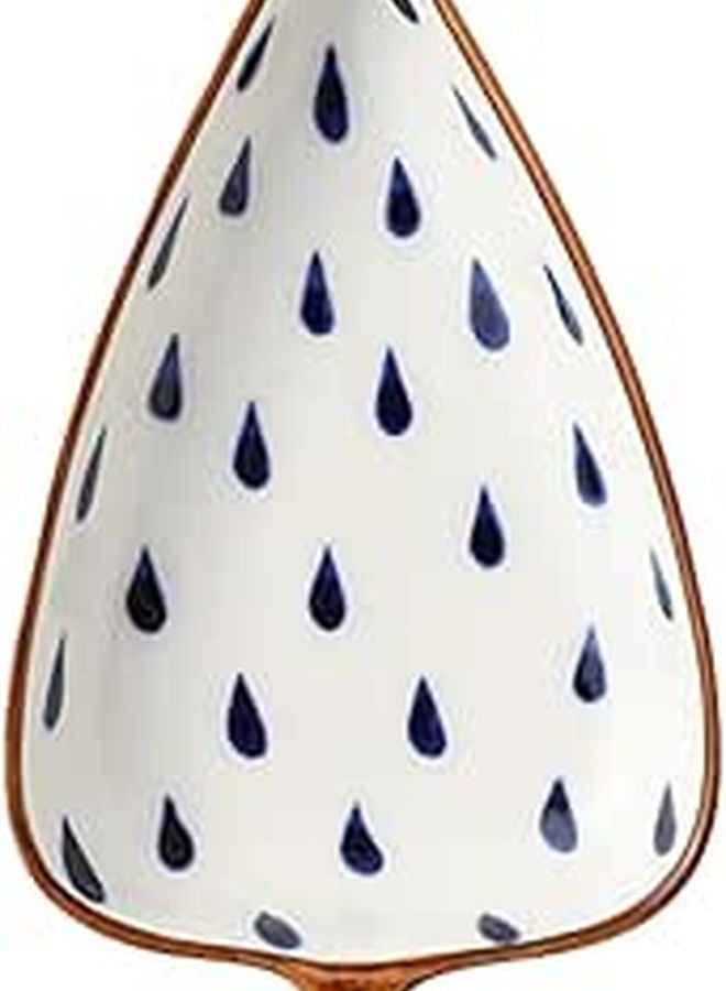 Hand Painted Ceramic Leaf Shaped Side Dish Plate Snack Appetizer Serving - Image 1