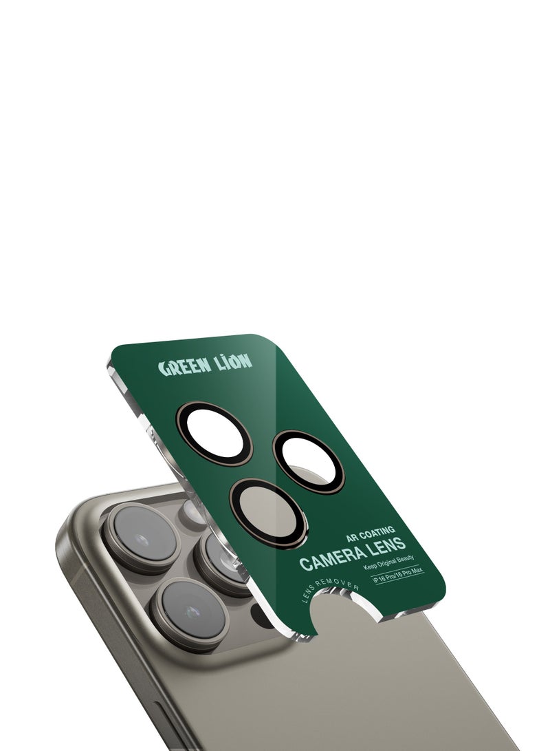 GREEN LION Classic Camera Lens for iPhone 16 Pro/Pro Max / Anti Reflective / Anti Fingerprint / Scratch Resistant / 360° Protection / Diamond Hardness / High Definition - Copper Gold - Image 4