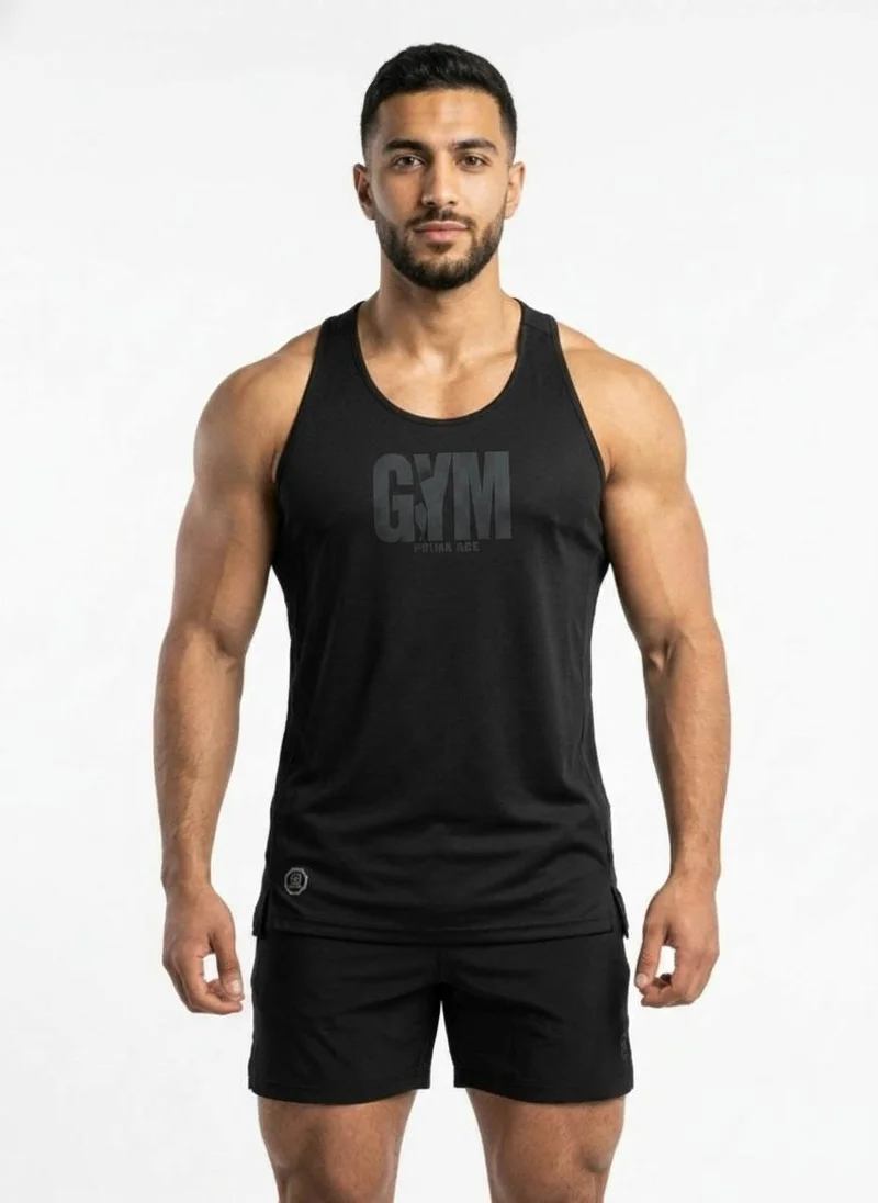 Prima Ace Men's Tank Top Gym Addict Black