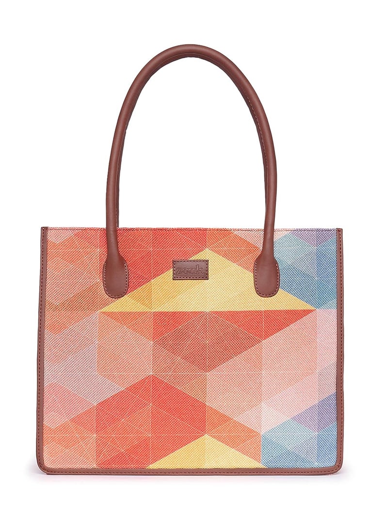 ZOUK Printed Jute Handcrafted Grey Women's Stylish Tote Bags | Tote Handbag| Shoulder bag with double handle - Image 1