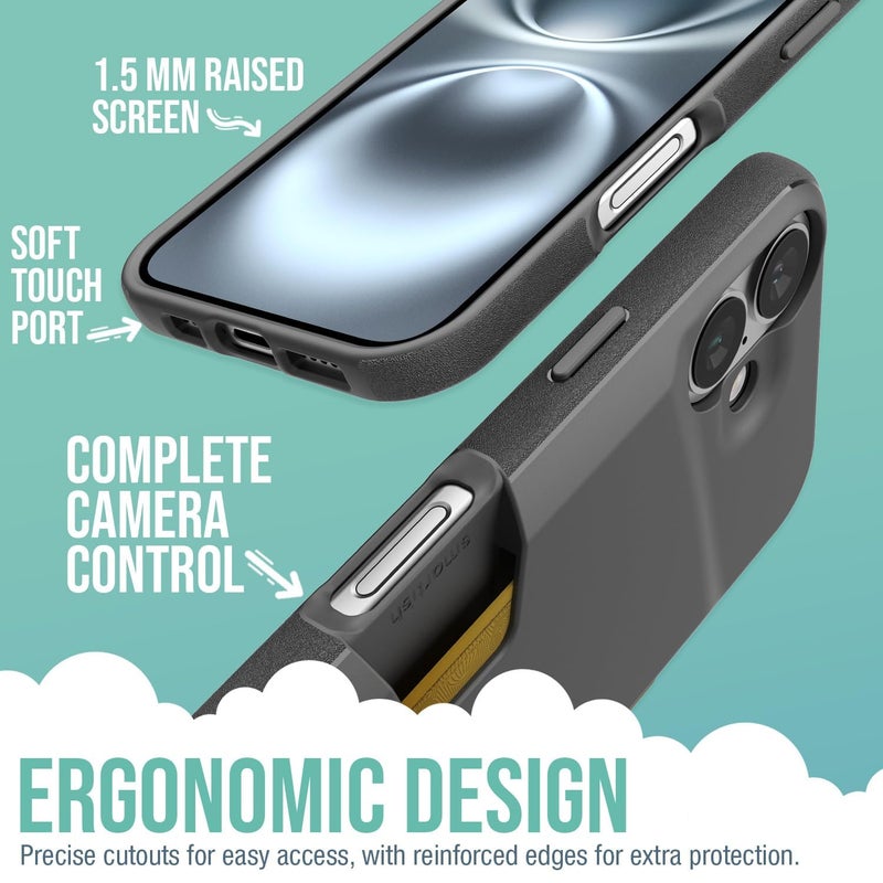 SmartishÂ® iPhone 16 Wallet Case - Wallet Slayer Vol. 1 [Slim + Protective] Credit Card Holder - Drop Tested Holds 4 Cards Hidden Flip Card Slot Cover Compatible with Apple iPhone 16 - Black Tie Affair - Image 3
