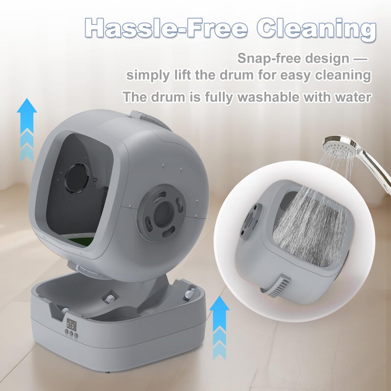 UPFAS Automatic Cat Litter Box Self Cleaning - APP Control - Weight Monitoring - Ultra-Quiet, Medium Cats and Kittens Litter Box, Safe Anti-Pinchã€Assembly Requiredã€‘- Grey - Image 5