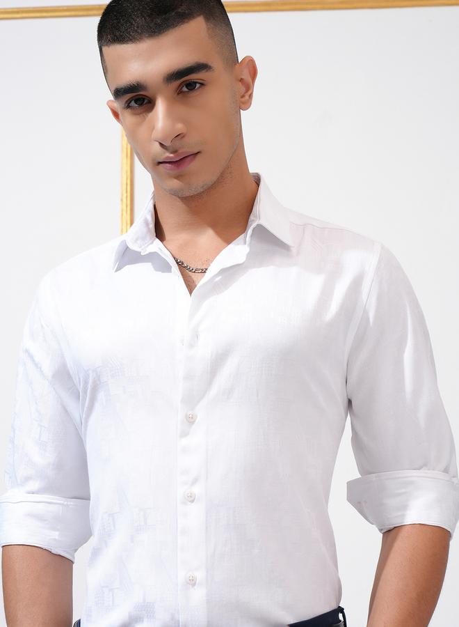 HIGHLANDER Solid Slim Fit Collared Shirt - Image 1