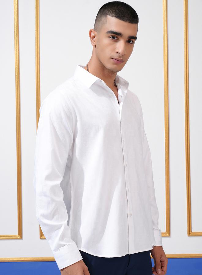 HIGHLANDER Solid Slim Fit Collared Shirt - Image 1