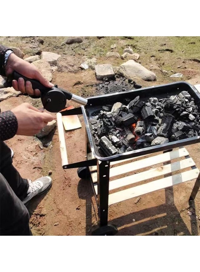 سبيس شوب منفاخ هواء يدوي مزود بمروحة لإشعال النار بسرعة، محمول بمقبض يدوي صغير للنزهات الخارجية والتخييم والطهي والشواء  - Image 2