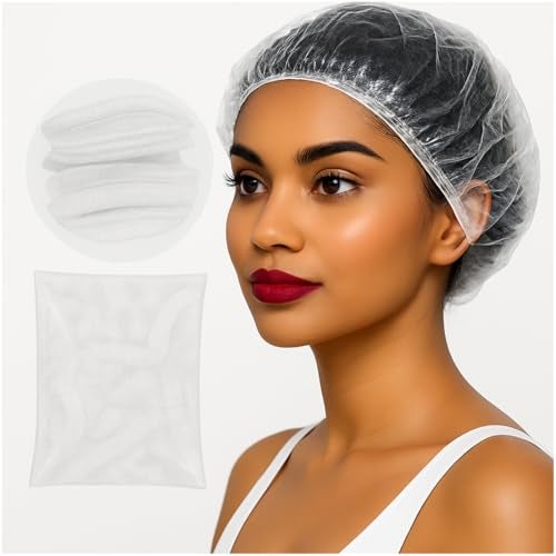 Adbeni Waterproof Disposable Hair Cap for Women & Men, Clear Plastic Spa, Salon, Food Handling, Hotel, Travel & Dyeing Use High Quality Bath Shower Protection Hat for Bathroom & Beauty Treatments - Image 1